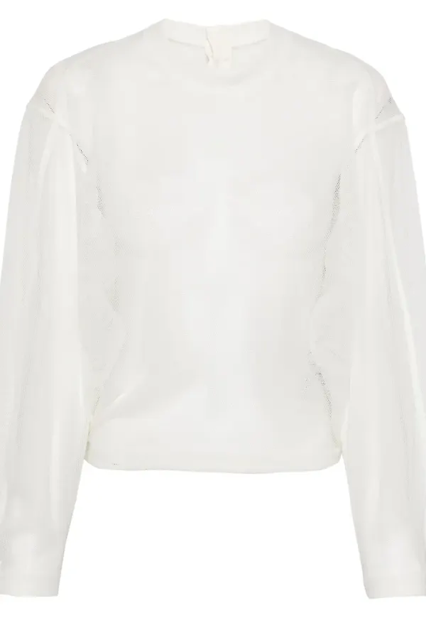 System halvskir jerseytopp - Vit