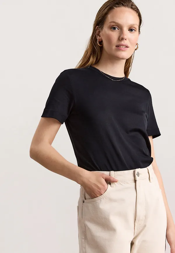 T-shirt i sidenblandning