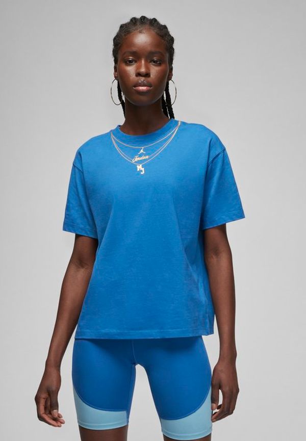 T-shirt Jordan (Her)itage Gold Chain för kvinnor - Blå