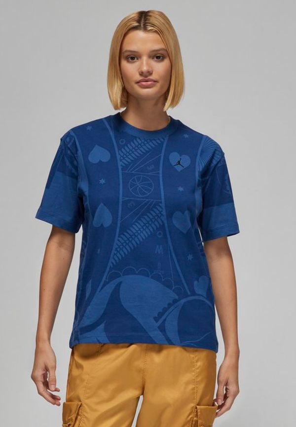 T-shirt Jordan Flight med tryck för kvinnor - Blå