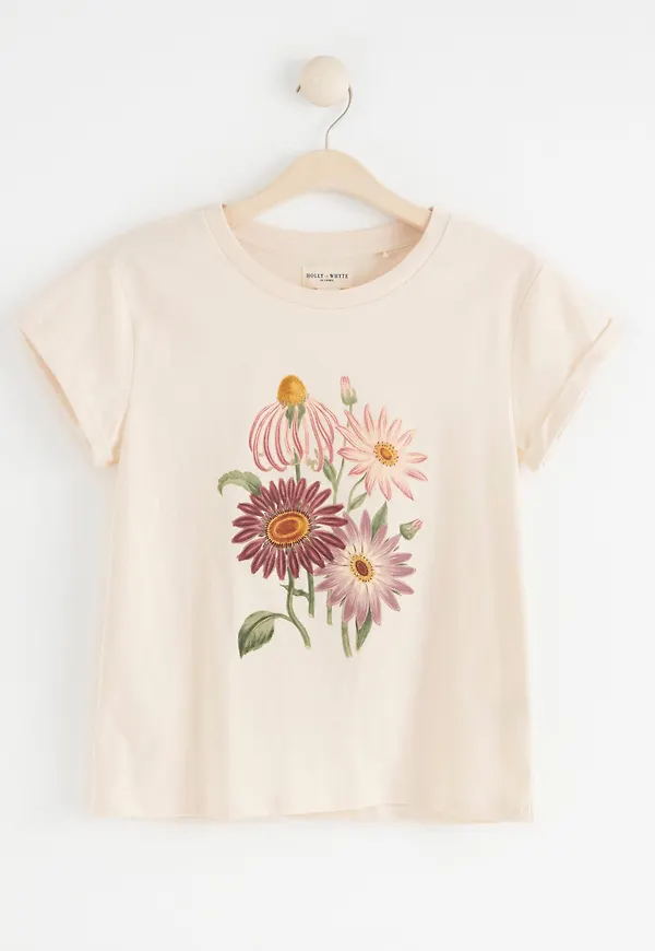 T-shirt med blommor