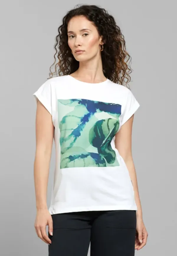 T-shirt Visby Green Leaf White