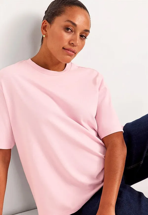 T-shirt i kraftig bomullstrikå