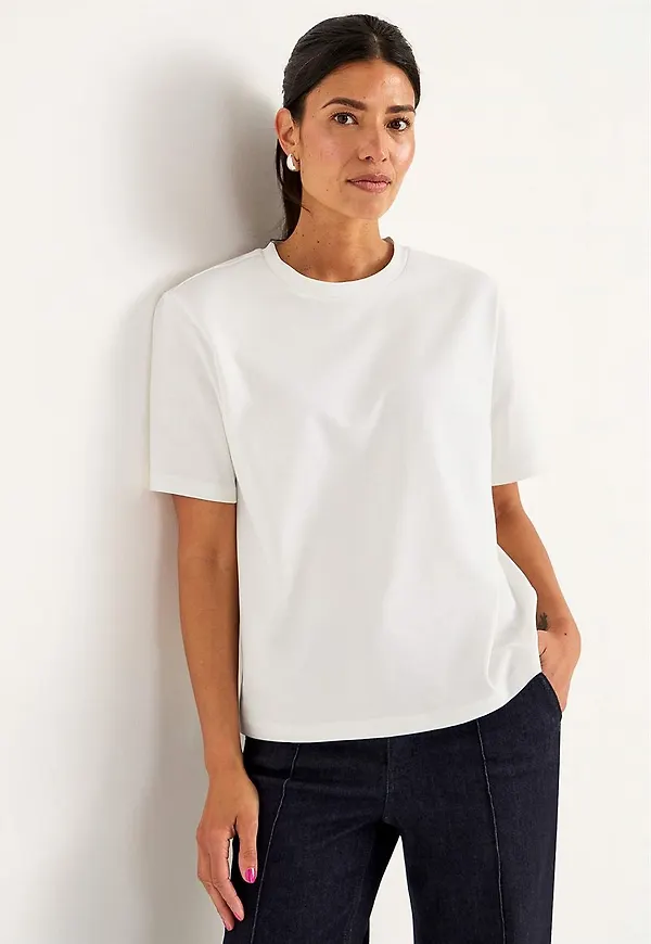 T-shirt i kraftig bomullstrikå