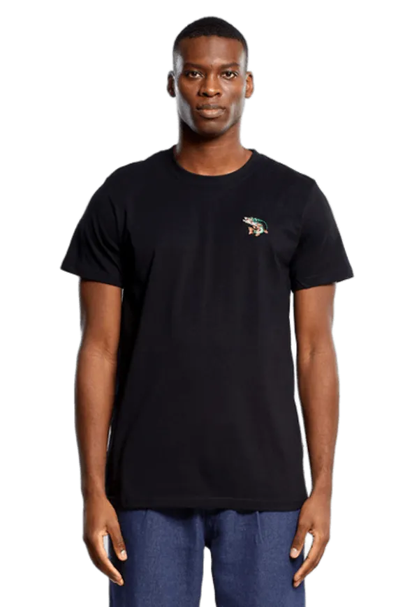 T-shirt Stockholm Pike Fish Emb Black