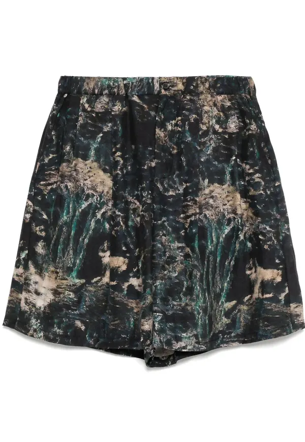 Taakk shorts med grafiskt tryck - Svart