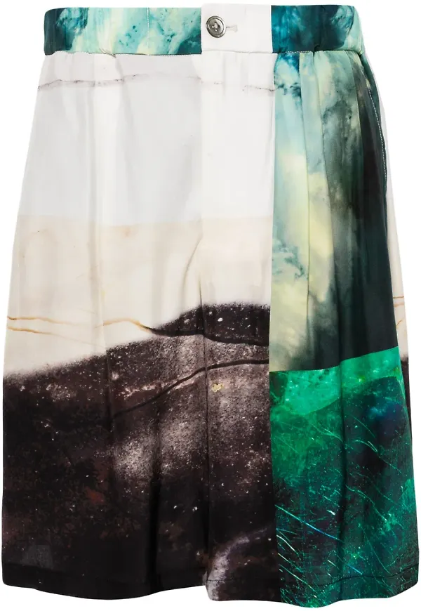 Taakk shorts med lappdesign - Grön