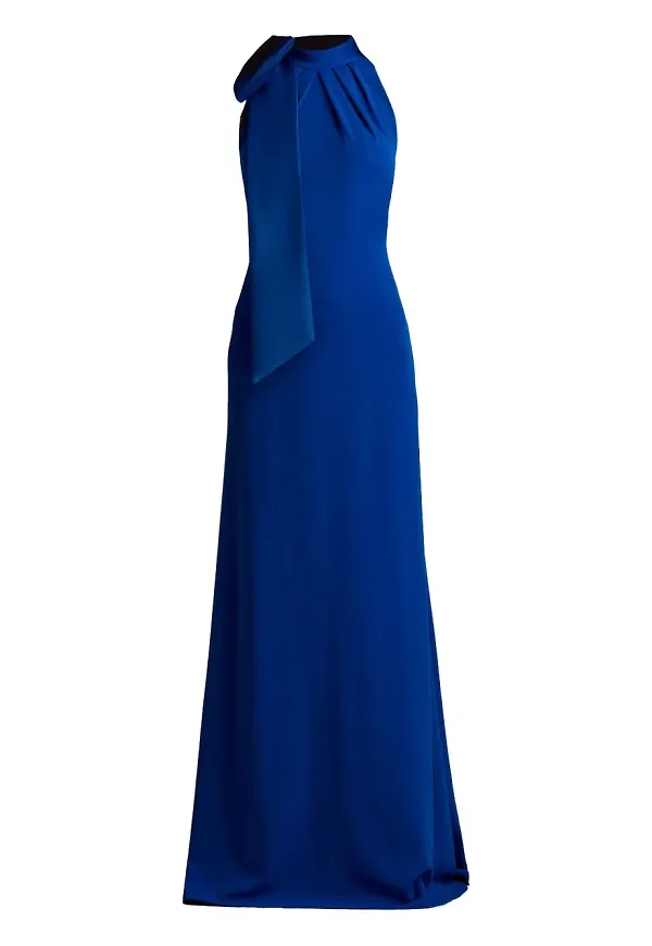 Tadashi Shoji maxiklänning med halterneck - Blå – Farfetch