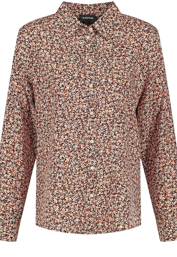 TAIFUN Blus kräm / choklad / orange