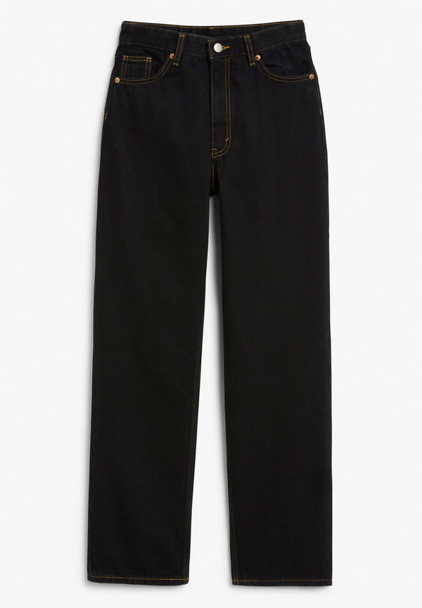 Taiki straight leg jeans with contrast stitching - Black
