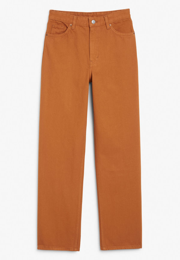 Taiki straight leg rust brown jeans - Orange