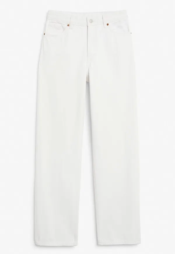 Taiki straight leg white jeans - White