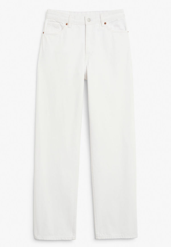 Taiki straight leg white jeans - White