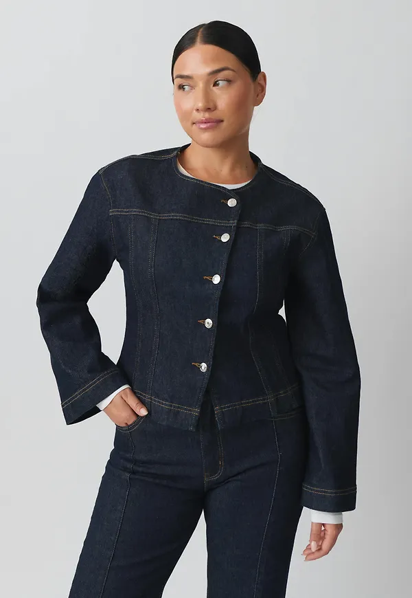 Gina Tricot - Tailored denim jacket - jeansjackor - Blått - M - Dam