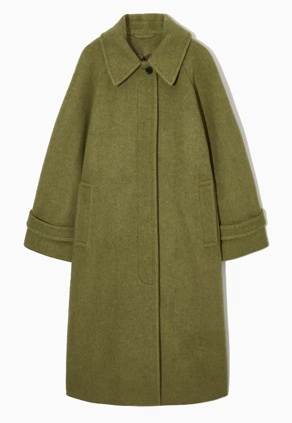 TAILORED HERRINGBONE WOOL-BLEND COAT