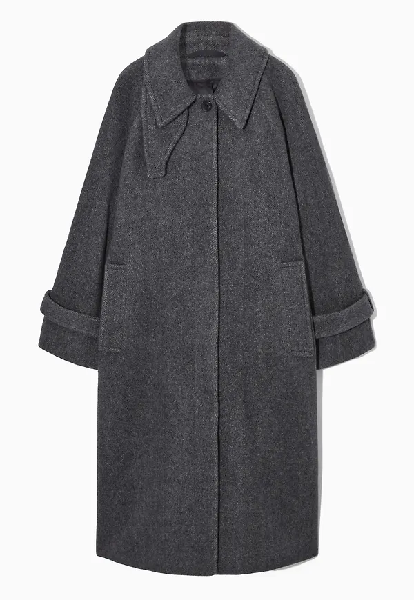 TAILORED HERRINGBONE WOOL-BLEND COAT