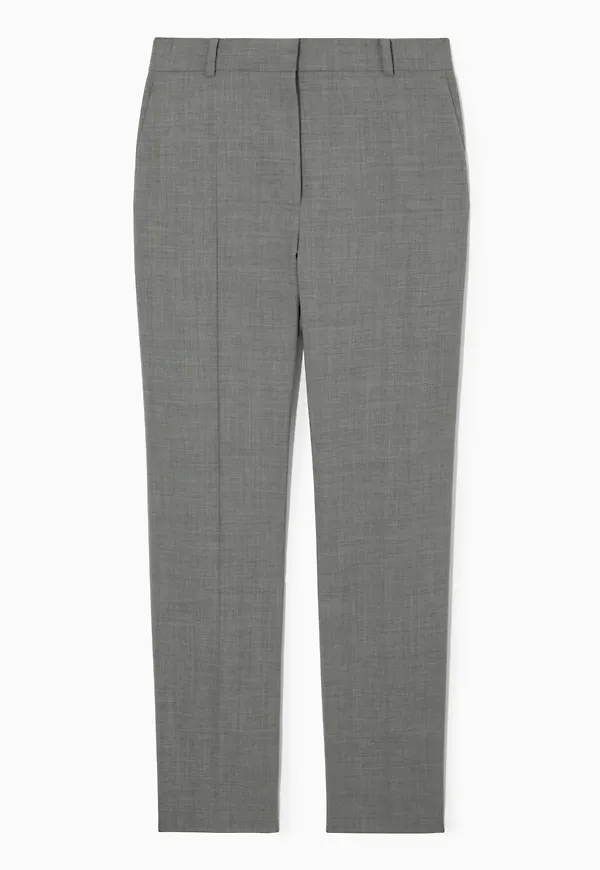 TAILORED STRAIGHT-LEG WOOL TROUSERS