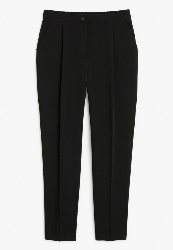 Tailored tapered trousers - Black
