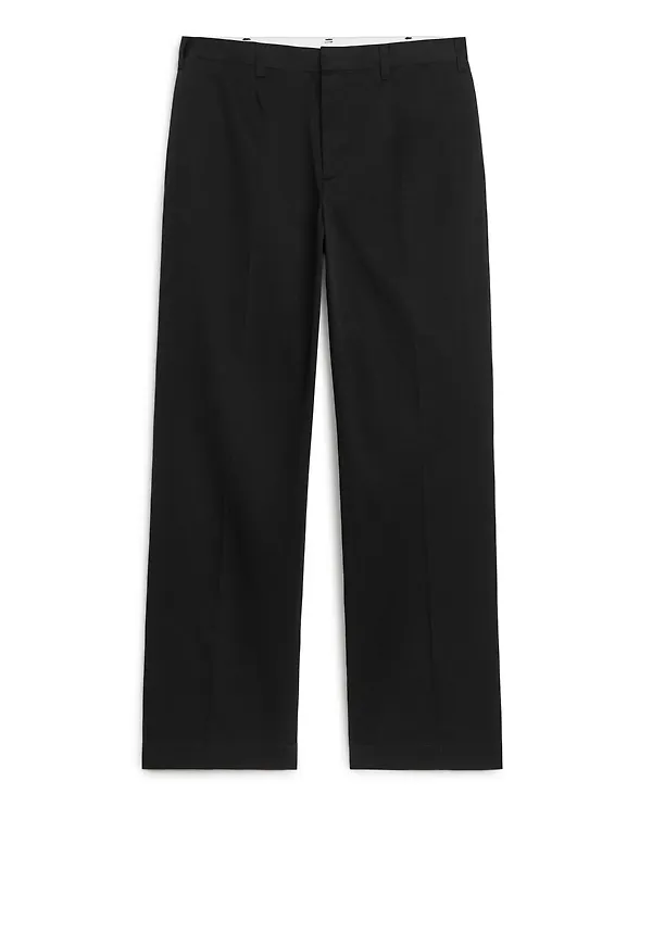 Tailored Wide-Fit Trousers - Black