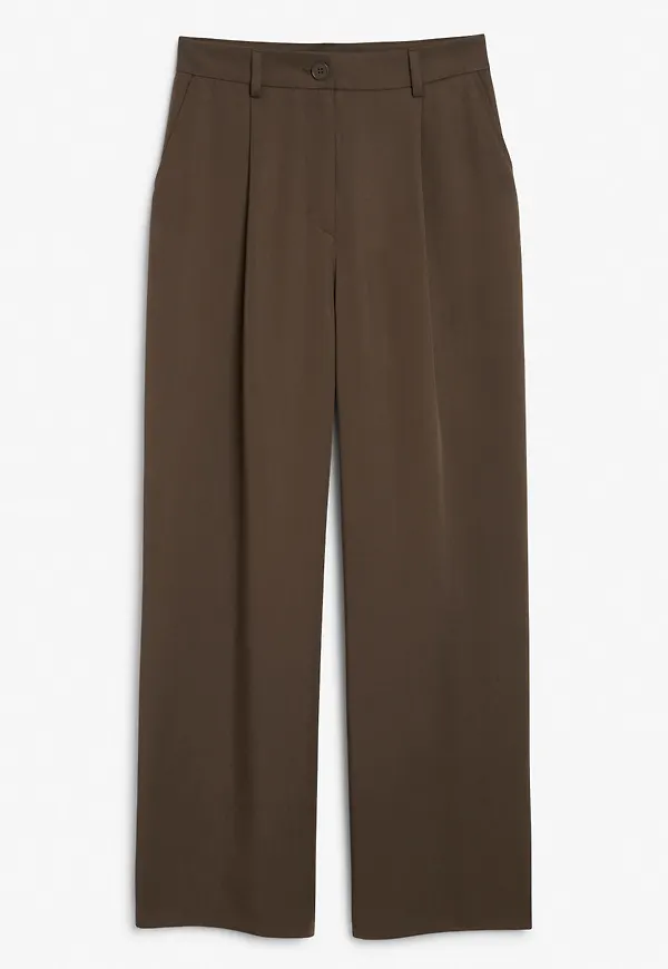 Tailored wide leg trousers - Brown