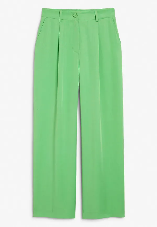 Tailored wide leg trousers - Green