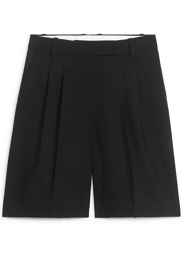 Tailored Wool Shorts - Black