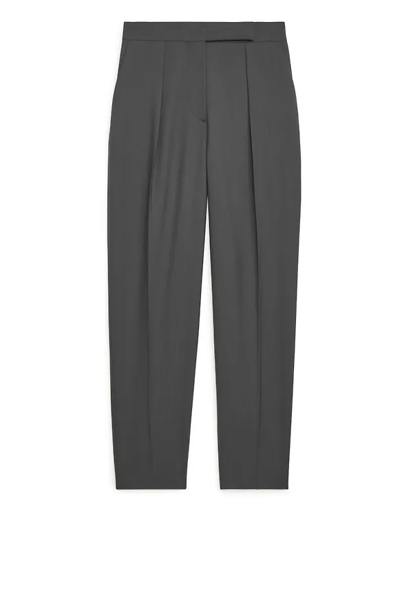 Tailored Wool Trousers - Grey