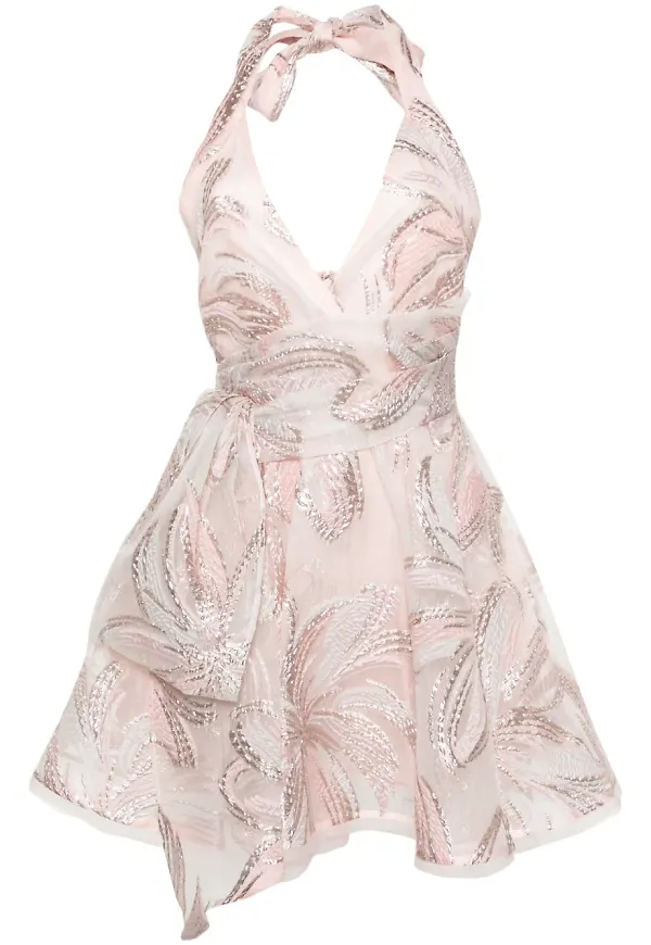 Talbot Runhof miniklänning med blomapplikation - Rosa – Farfetch