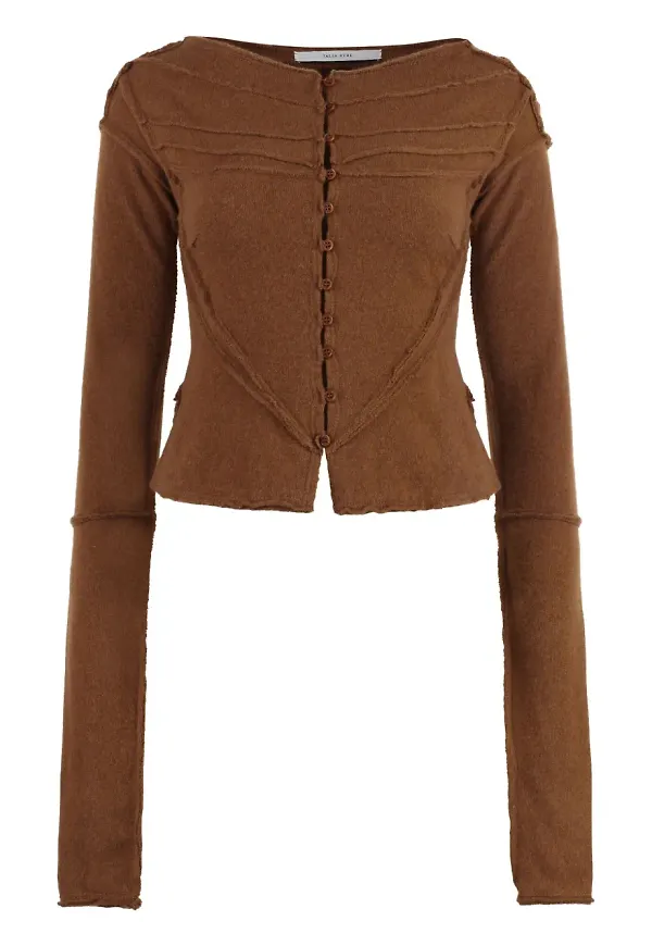 Talia Byre stickad cardigan - Brun