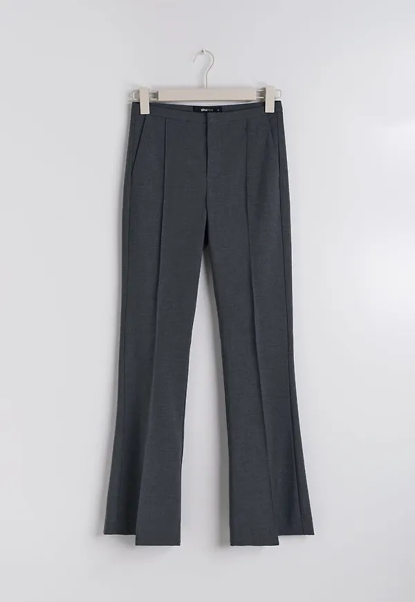 Gina Tricot - Tall bootcut trousers - tall byxor - Grå - XS - Dam
