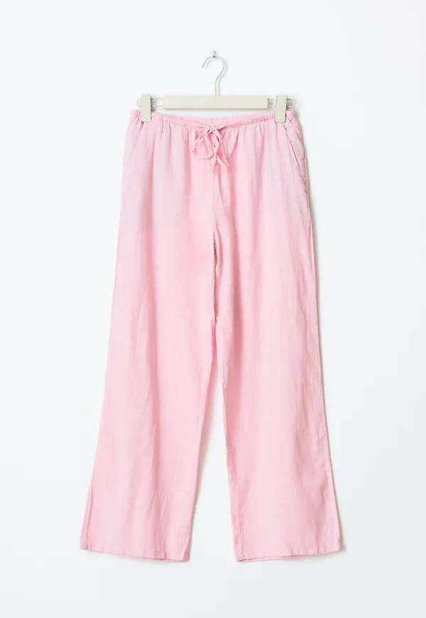 Gina Tricot - tall linen blend trousers - Linnebyxor - Rosa - XS - Dam