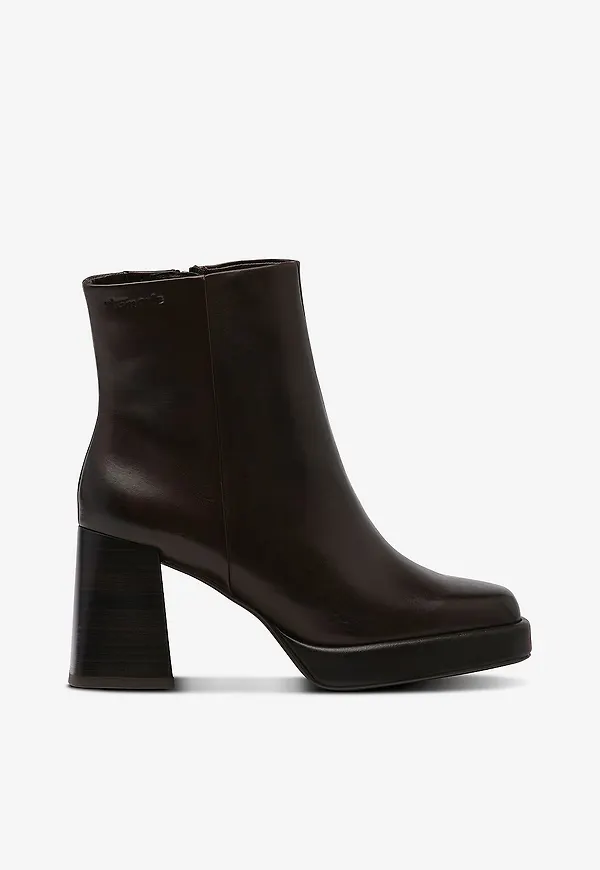 Tamaris - Boots i skinn - Brun