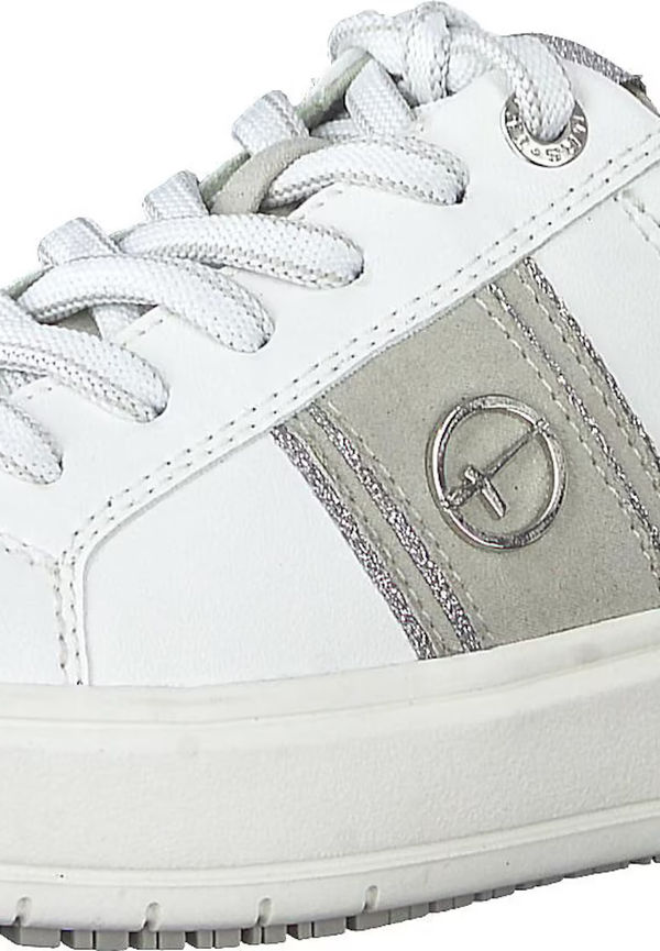 TAMARIS Låg sneaker grå / vit