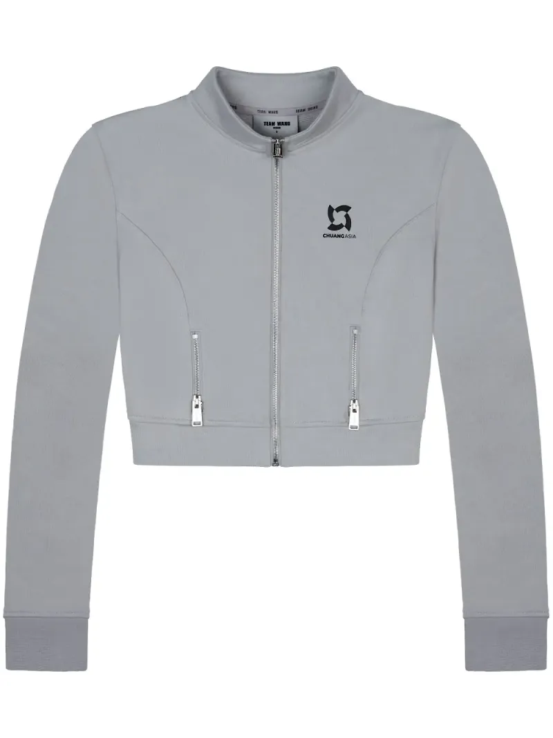 TEAM WANG design kort träningsjacka med logotyp - Grå