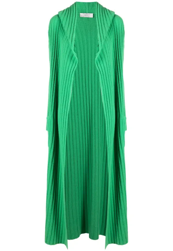 Teddy Cashmere Amalfi ribbstickad kashmirkofta - Grön