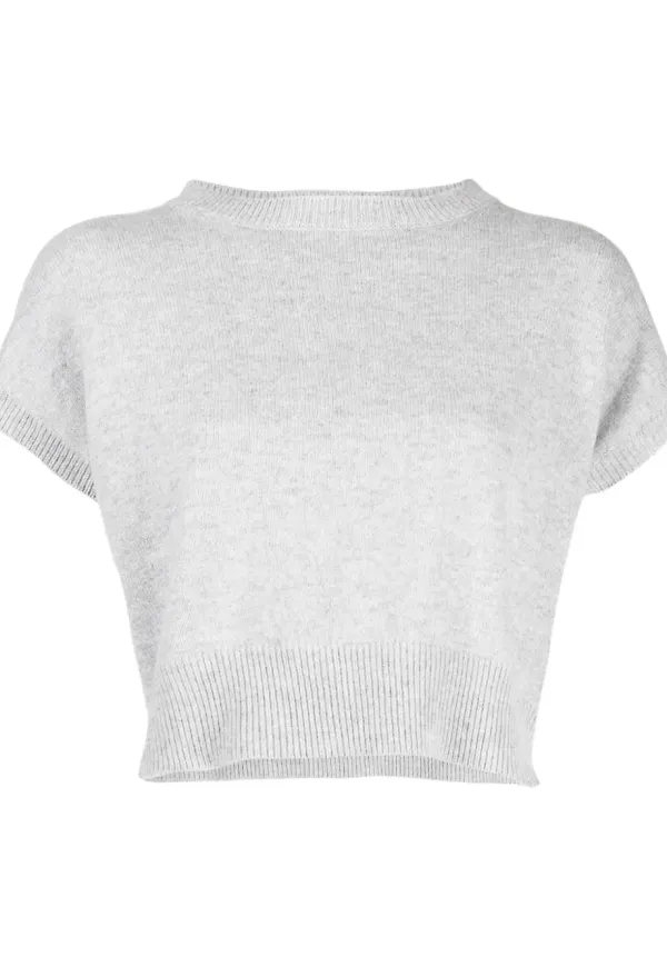 Teddy Cashmere Genova kort kashmirtröja - Grå