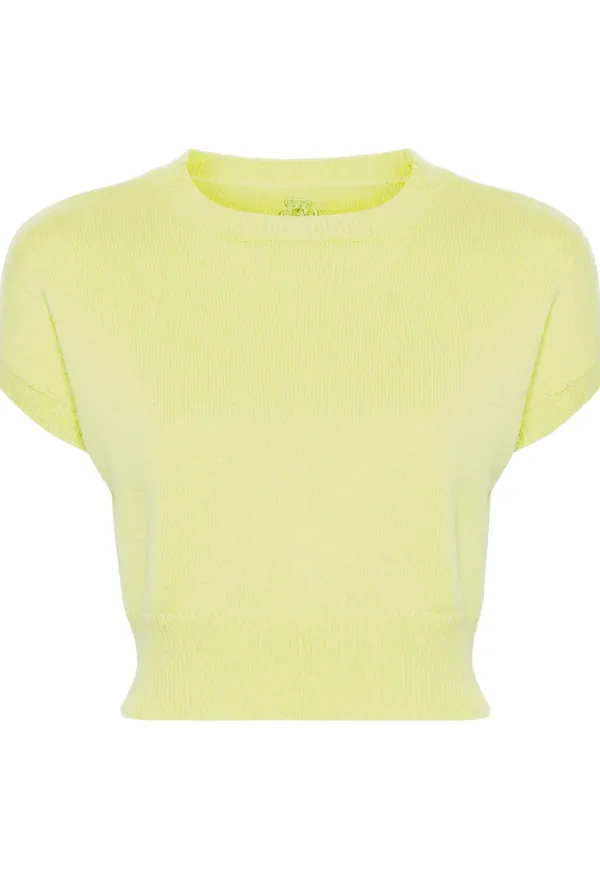 Teddy Cashmere Genova kort kashmirtröja - Grön