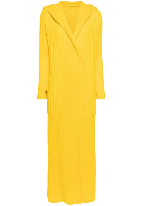 Teddy Cashmere grovstickad kofta i kashmir - Gul