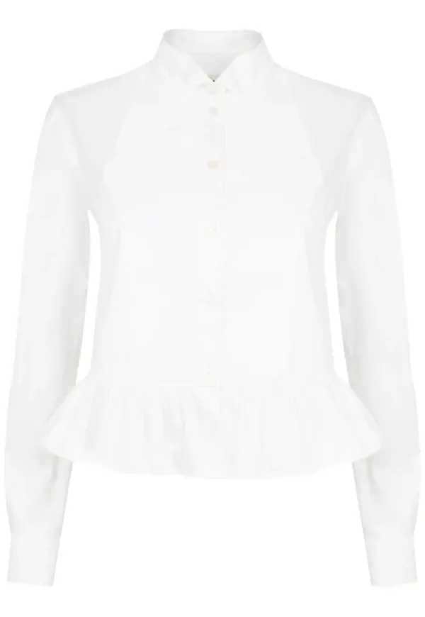 Temperley London June skjorta med peplumdetalj - Vit