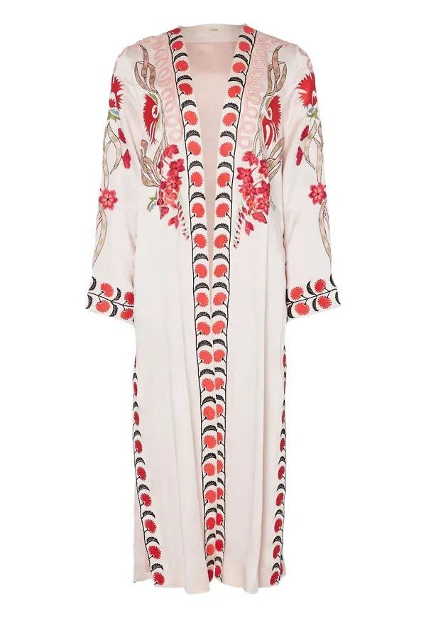 Temperley London Remi broderad lång kappa - Vit