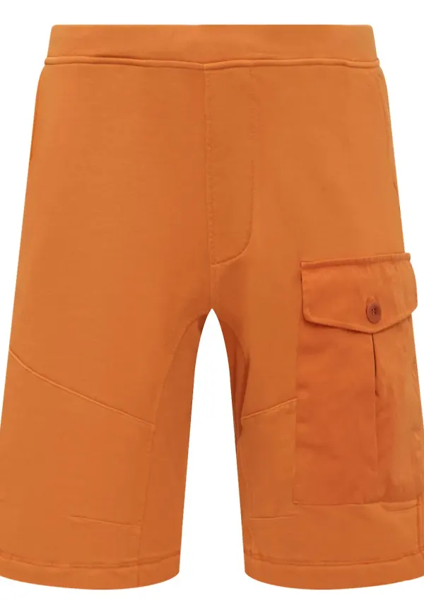 Ten C färgade fleeceshorts - Orange