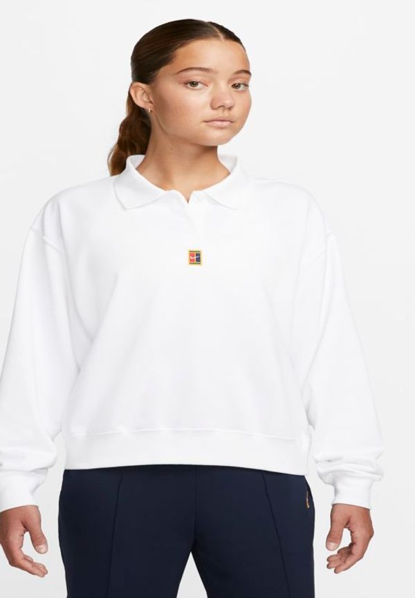 Tennispikétröja NikeCourt Dri-FIT Heritage för kvinnor - Vit