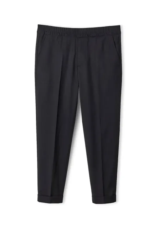 Terry Gabardine Cropped Pants