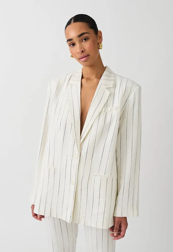 Texture stripe blazer