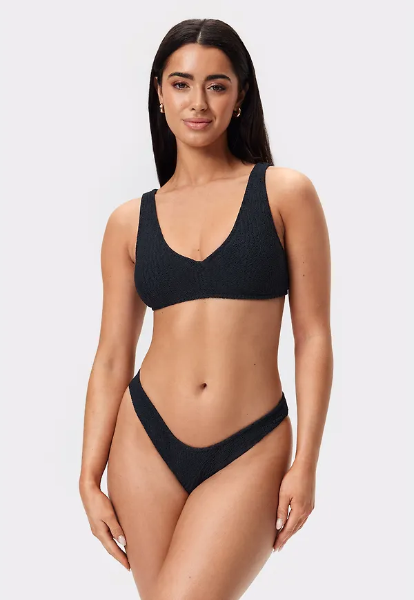 Textured Cheeky Bikini Bottom