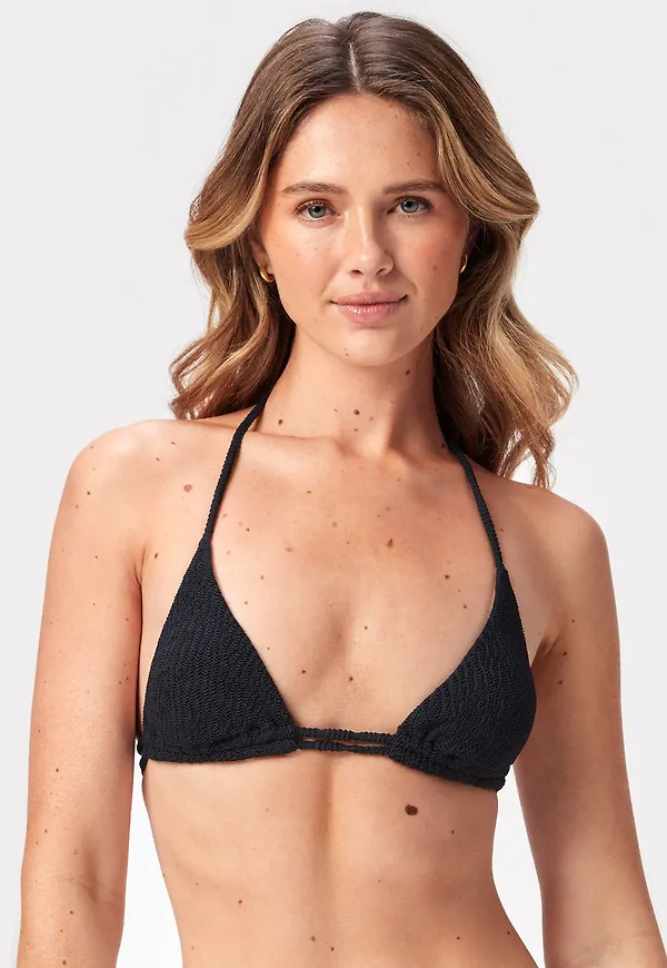 Textured Triangle Bikini Top