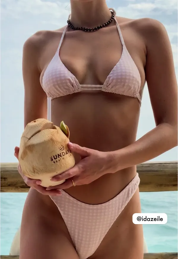 Textured Triangle Bikini Top