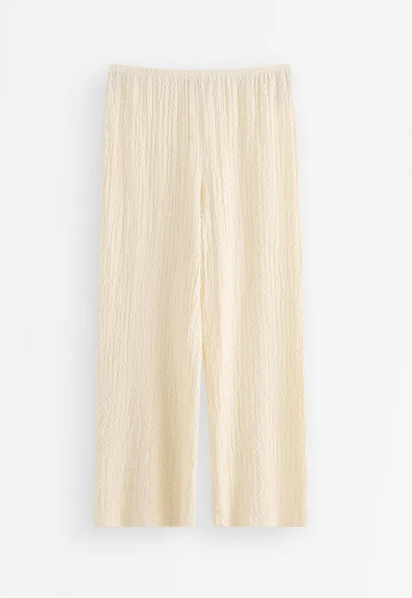 Texturerade trikåbyxor