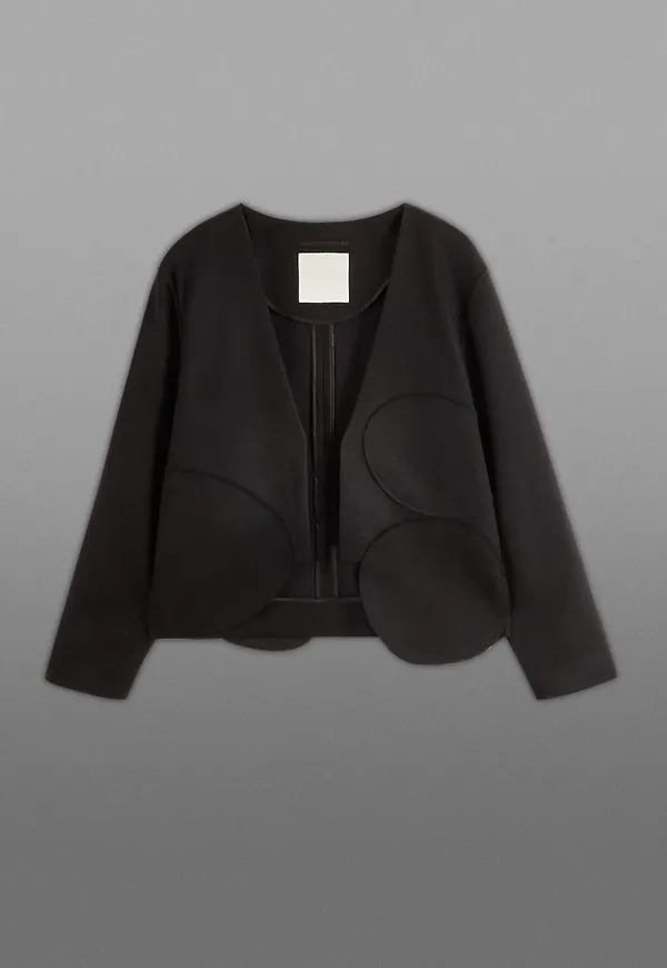 THE APPLIQUÉD CROPPED WOOL JACKET