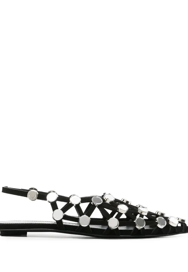 The Attico ballerinaskor med strass - Svart